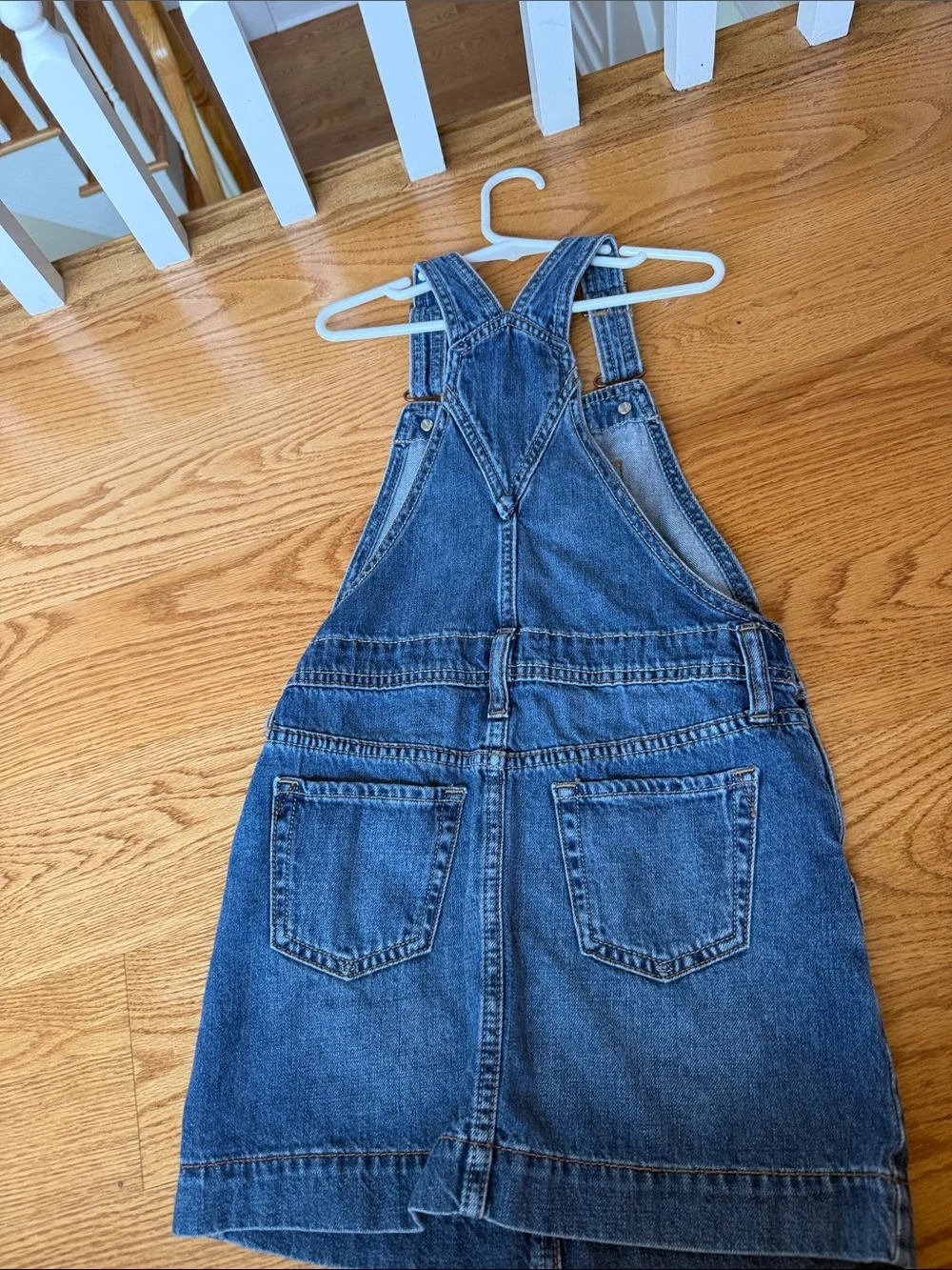 Girls GAP Denim Overall Skirt in Washed Blue